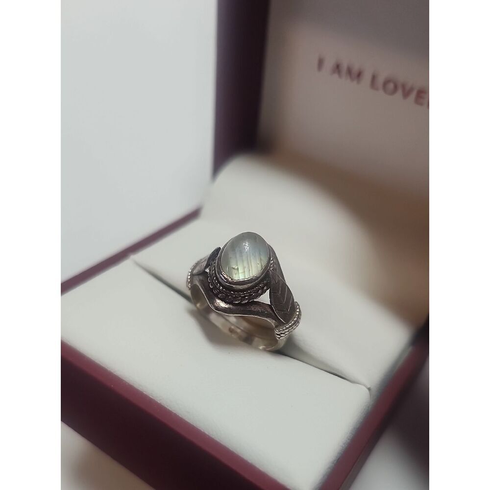 Sterling Silver Moonstone Statement Ring Size 6.25